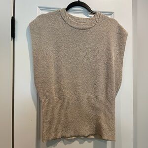 GABRIELLE Cozy Beige Sleeveless Sweater XL